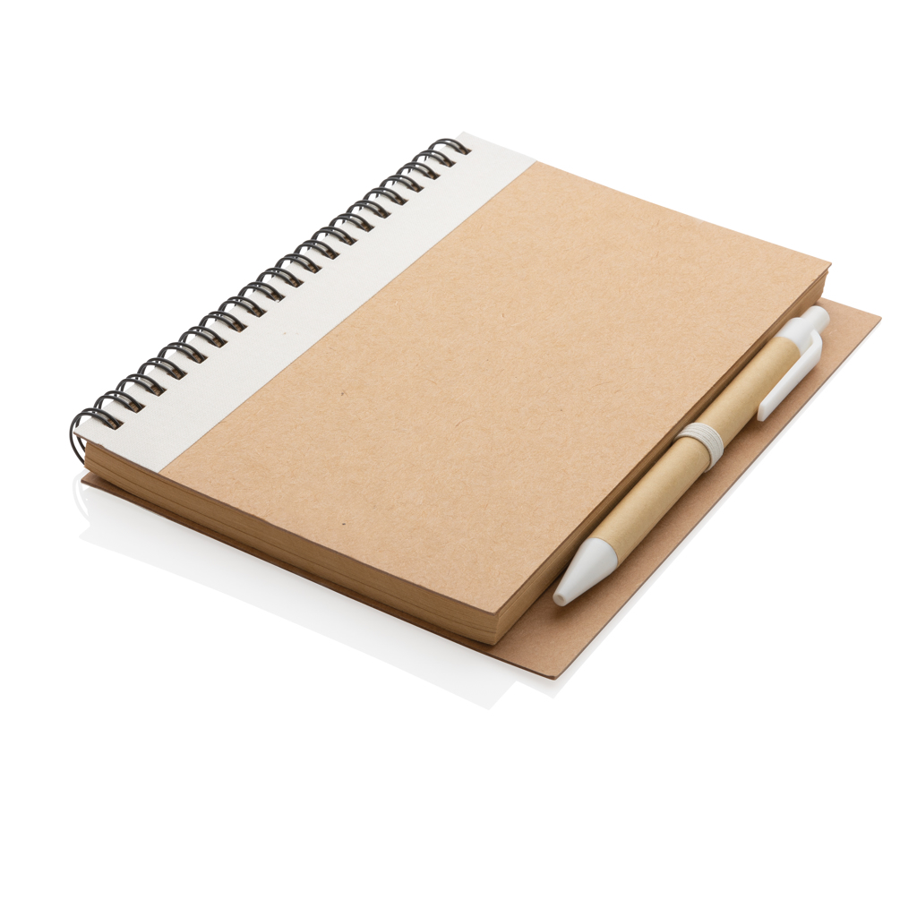 Cuaderno personalizado de espiral kraft con bolígrafo